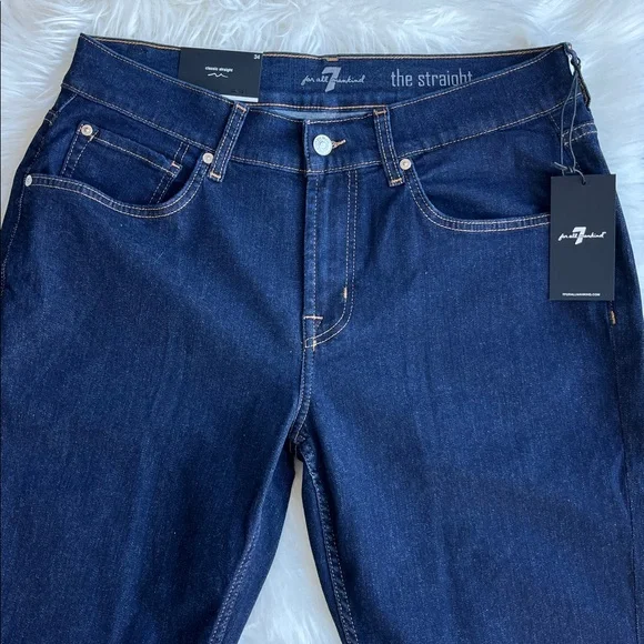 🆕 7 For All Mankind Jeans Men’s The Straight Classic Dark Wash Size 34x32 - Picture 2 of 11